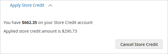 Store credit applied