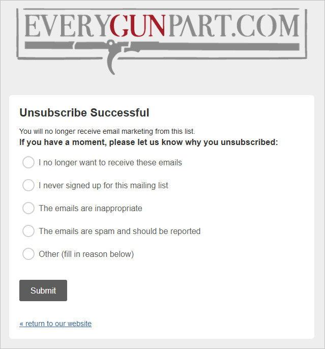Unsubscribe Successful